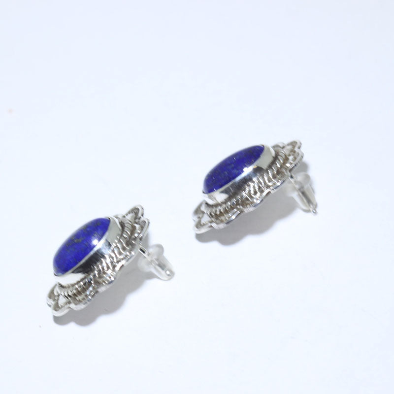 Pendientes de plata con lapislázuli azul
