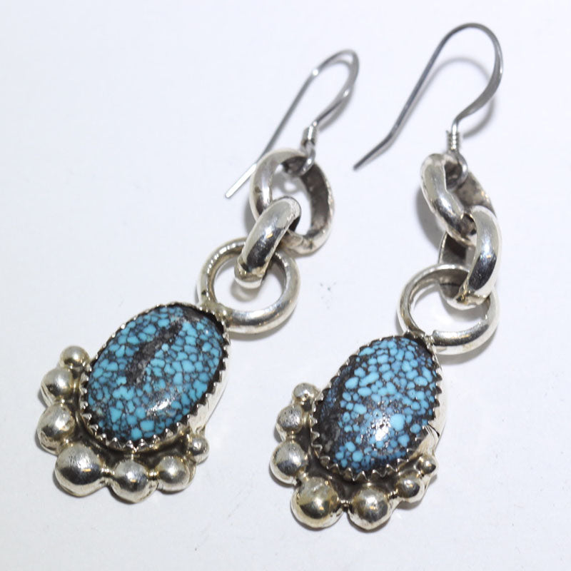 Boucles d'oreilles en turquoise Kingman par les Navajos