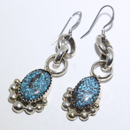 Kingman Turquoise Earrings by Navajo