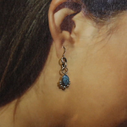 Boucles d'oreilles en turquoise Kingman par les Navajos