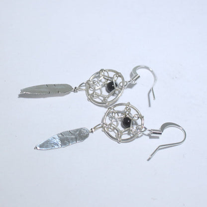 Silber Traumfänger-Ohrringe von Navajo