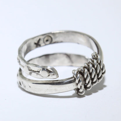 Silver Ring by Aaron Peshlakai- 8