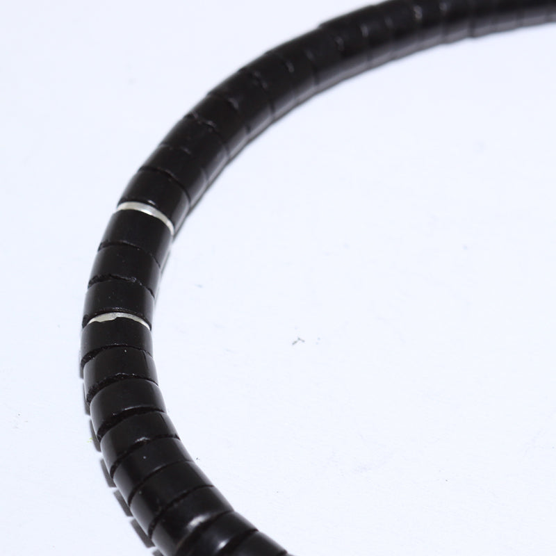 Black Heishi Bracelet by Calvin Lovato 8.5"