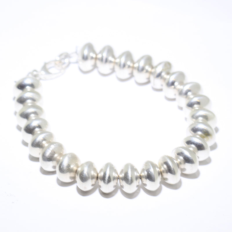 Silver Bead Bracelet by Jake Utzler 8"