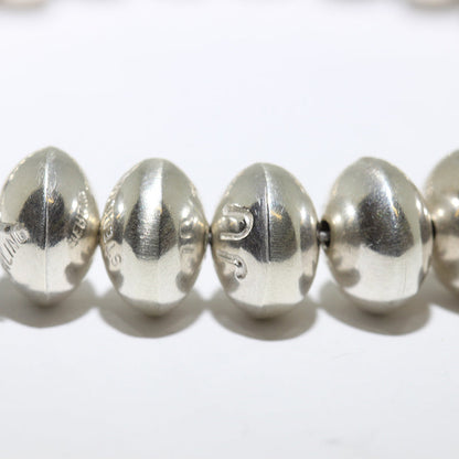 Silver Bead Bracelet by Jake Utzler 8"