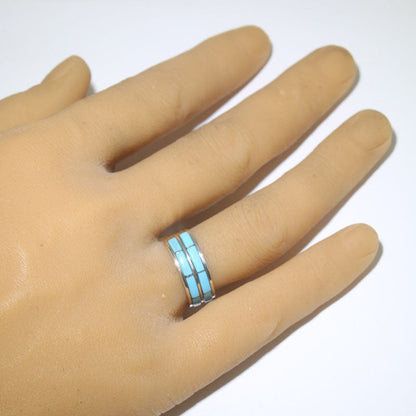 Bague incrustée par Navajo - Taille 7.5