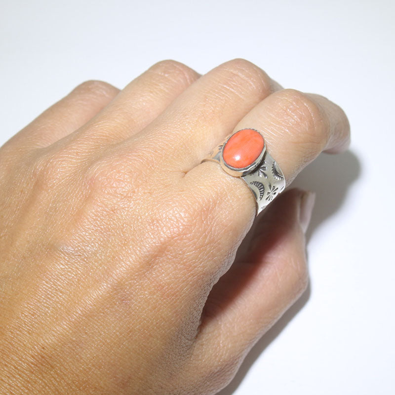 Coral Ring by Arnold Goodluck- 6.5