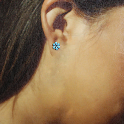 Boucles d'oreilles incrustées par Zuni