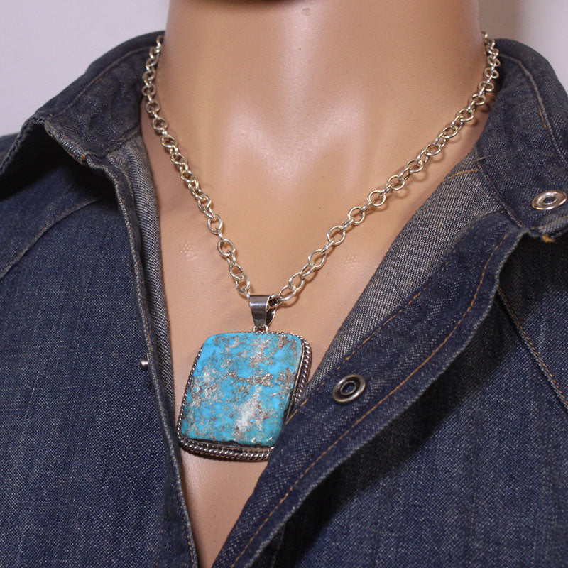 Blue Gem Pendant by Robin Tsosie