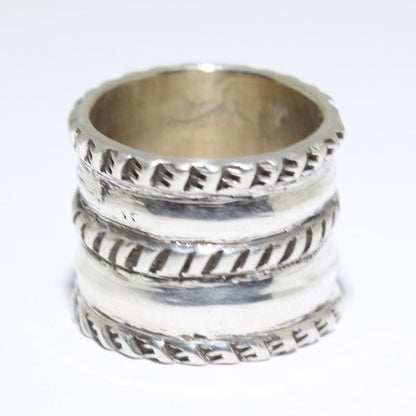 Bague en argent de monnaie par Ernie Lister - Taille 8.5