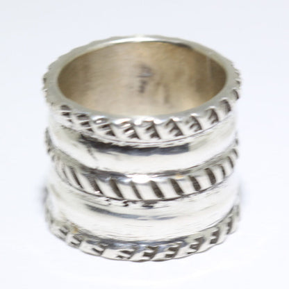 Bague en argent de monnaie par Ernie Lister - Taille 8.5