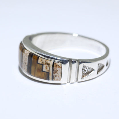 Bague incrustée par Navajo taille 13.5