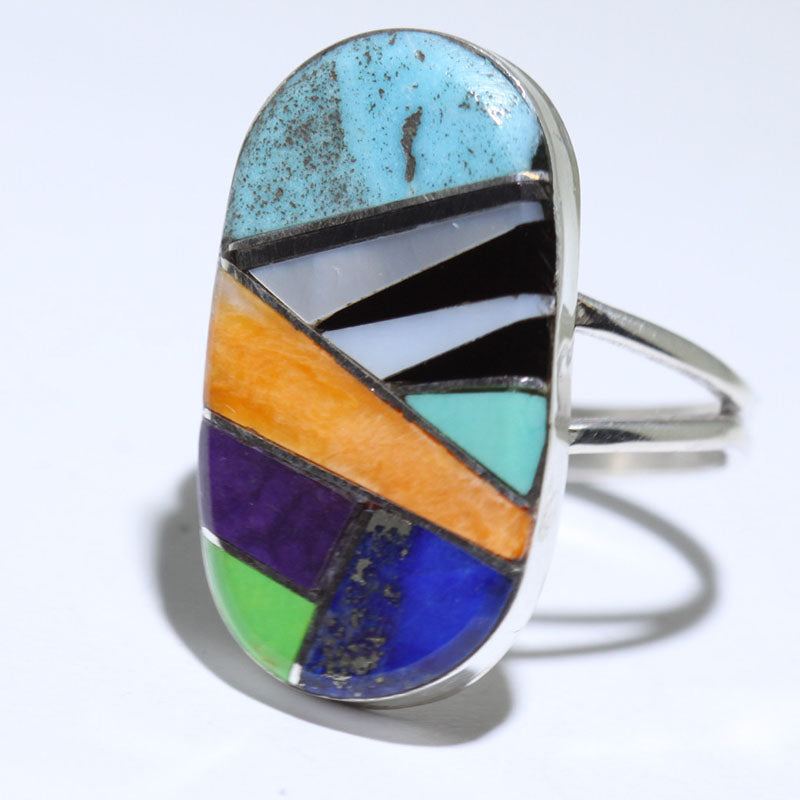 Cincin Inlay oleh Navajo saiz 8.5