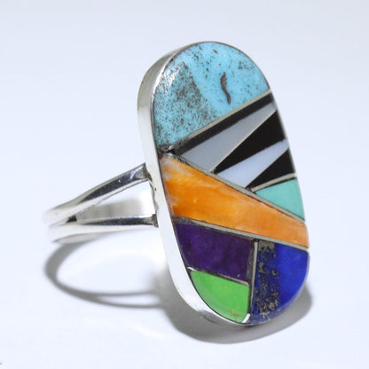 Inlay Ring by Navajo size 8.5