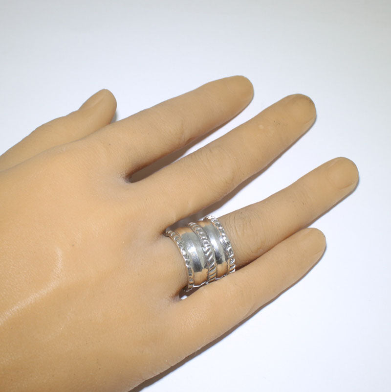 Bague en argent de monnaie par Ernie Lister - Taille 8.5