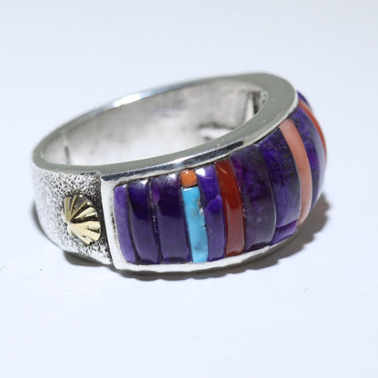 Inlay Ring with 18K by Philander Begay size 12