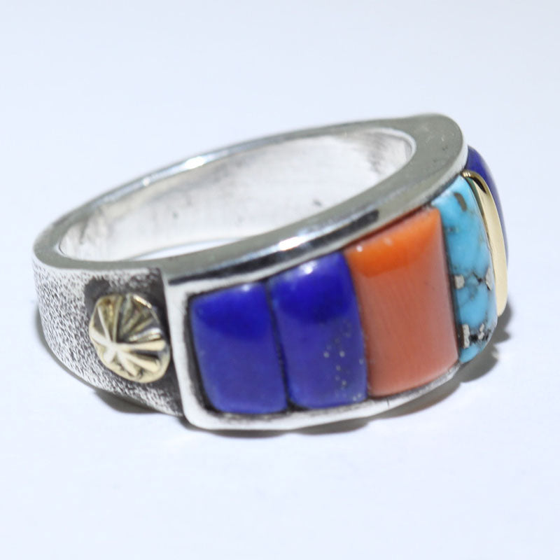 Inlay Ring with 18K by Philander Begay size 11