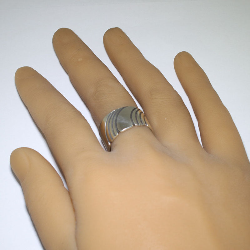 Anillo de plata de Steve Yellowhorse, tamaño 11