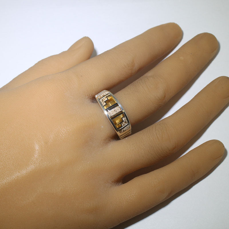 Cincin Inlay oleh Navajo saiz 13.5