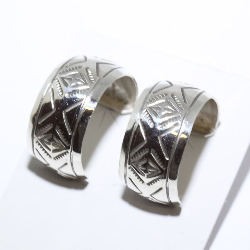Серебряные серьги-кольца от народа Навахо