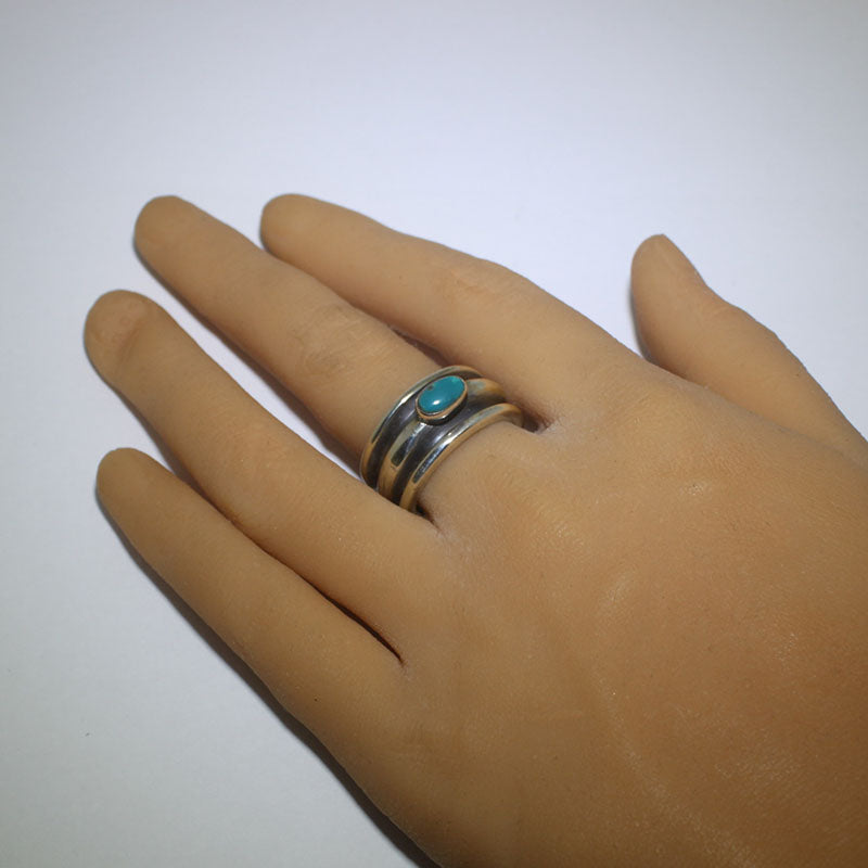 亚伦·安德森的福克斯绿松石戒指，尺寸11