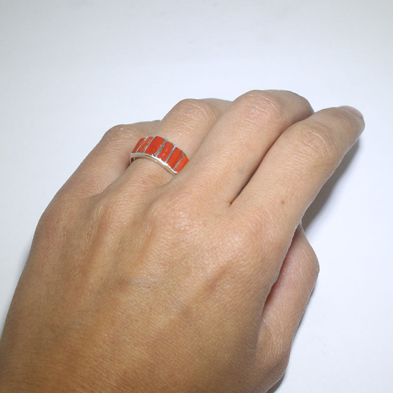 แหวนฝังหิน Zuni ขนาด 6.5