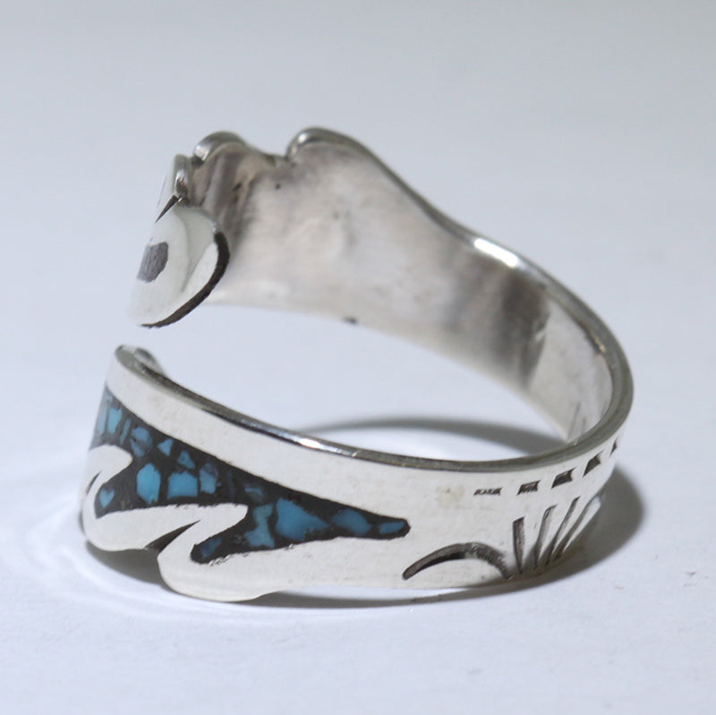 Inlay-Ring von Navajo - Größe 8