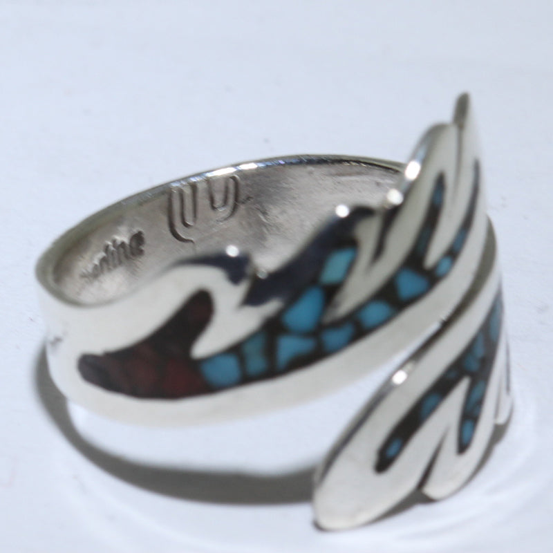 Inlay-Ring von Navajo - Größe 9