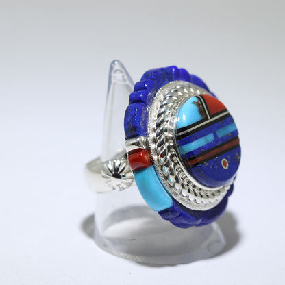 Bague Sunface Incrustée par Wilbert Manning taille 7