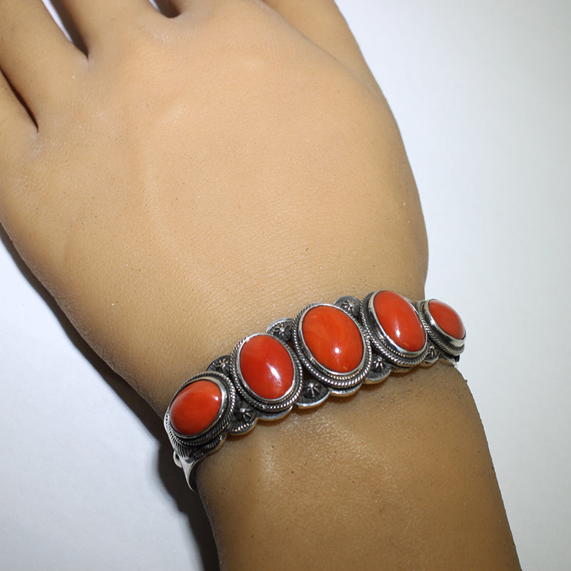 Coral Bracelet by Steve Arviso 5-1/4"