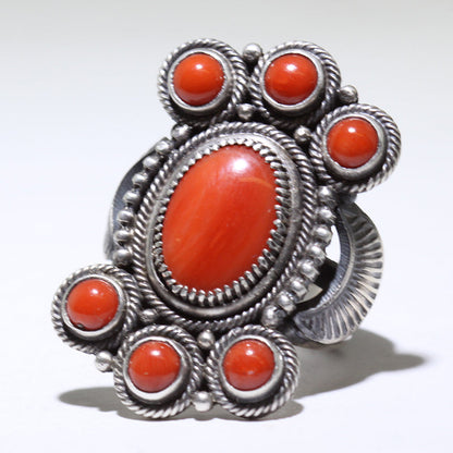 Bague en corail par Steve Arviso - Taille 7.5