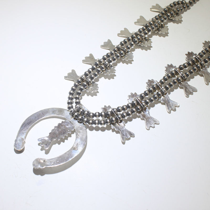 貴重 Navajo ナバホ ナジャ ネックレス スカッシュブロッサム シルバー INDIAN JEWELRY LEATHER ARTS&CRAFTS Tah'bah TRADERS / Vintage