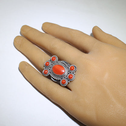 Bague en corail par Steve Arviso - Taille 7.5