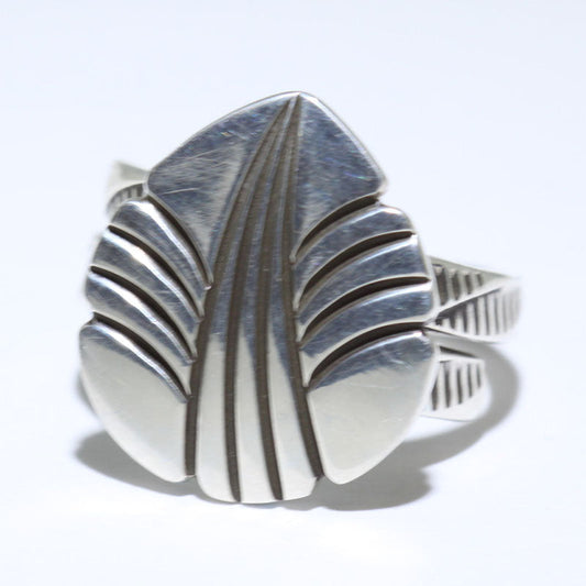 Silver Leaf Ring ni Steve Yellowhorse- 9