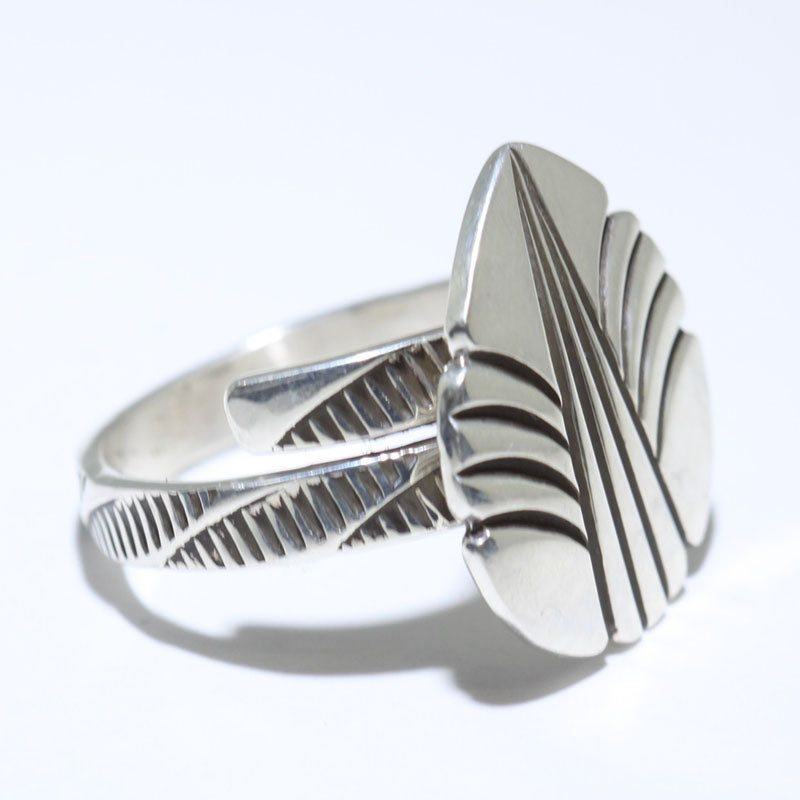 Silver Leaf Ring ni Steve Yellowhorse- 9