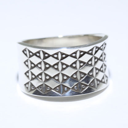 Silver Ring by Norbert Peshlakai- 10.5