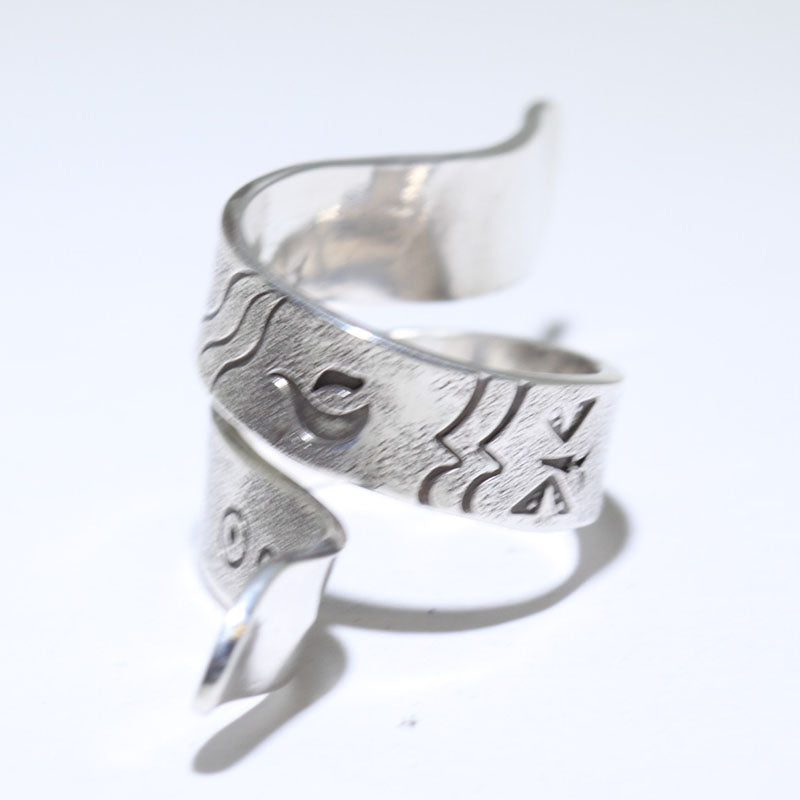 Silver Ring by Aaron Peshlakai- 8