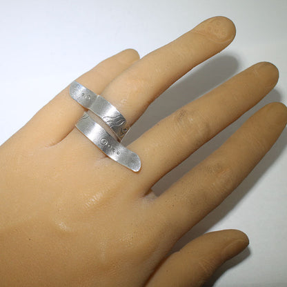 Silver Ring by Aaron Peshlakai- 8