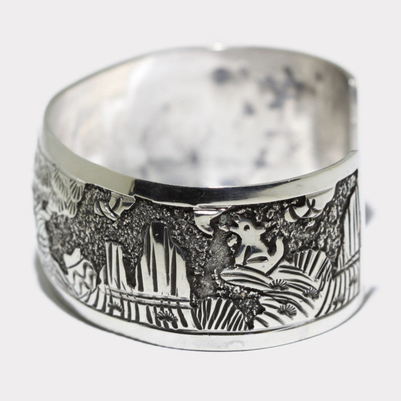 Silver stamp bracelet by Navajo