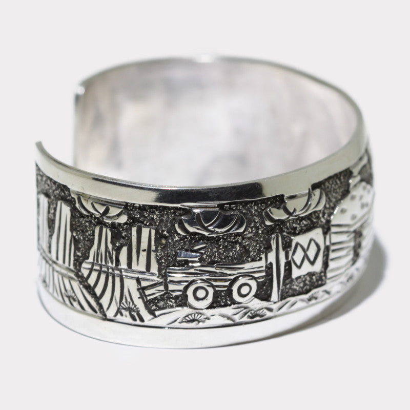 Silver stamp bracelet by Navajo