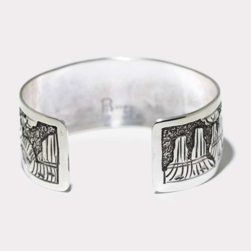 Silver stamp bracelet by Navajo