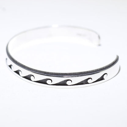 Silver Bracelet by Clifton Mowa 5-3/4"