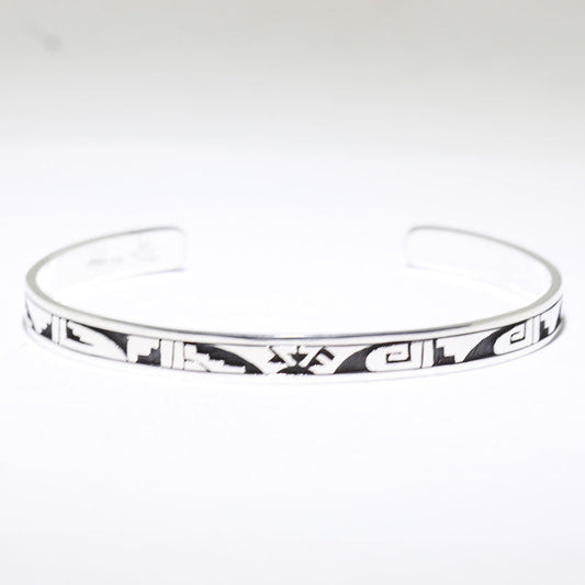 Silver Bracelet by Clifton Mowa 5-3/4"