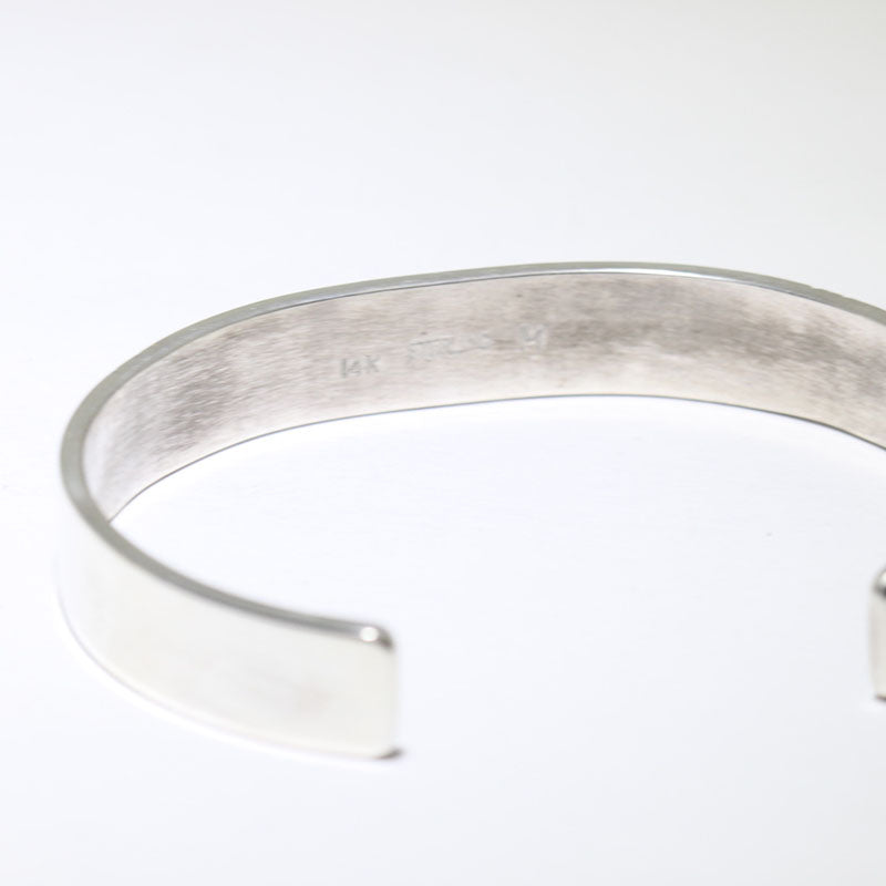 阿莫斯·墨菲設計的銀/14K手鍊，長度5-3/4英寸