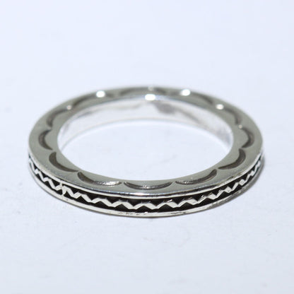 Silver Ring by Lyle Secatero- 7.5