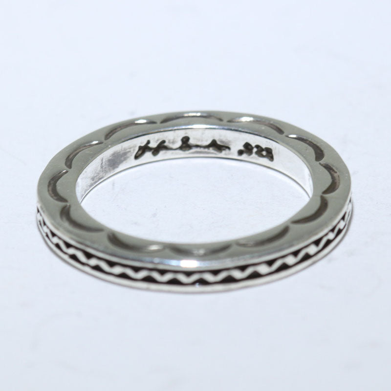 Silver Ring by Lyle Secatero- 7.5