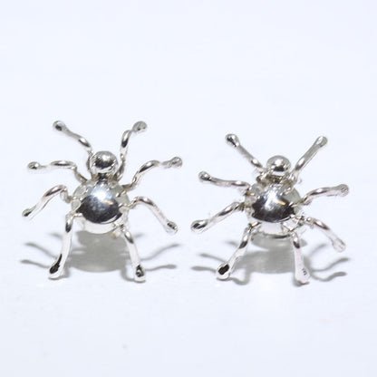 Silver Spider Earrings by Navajo