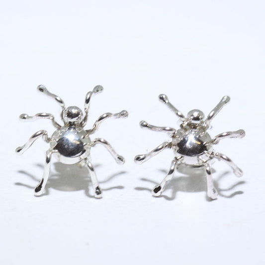 Silberne Spinnen-Ohrringe von den Navajo
