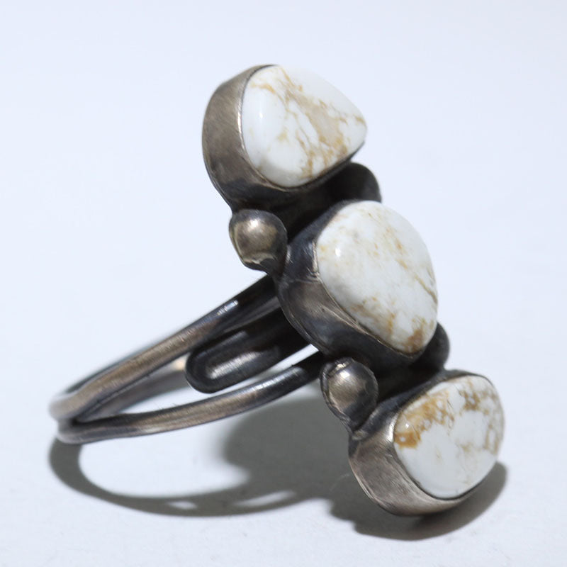 White Buffalo Ring by Arnold Goodluck- 9.5