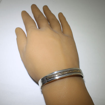Silber/14K Armband von Amos Murphy 14,6 cm